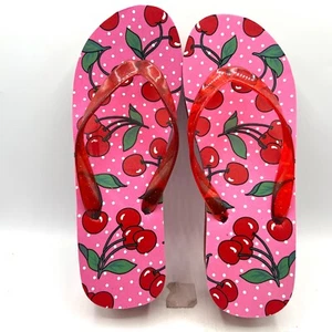 Fruit Flip Flops NWT. Pink/red with red cherries. 2.5  high Heels - Picture 1 of 6