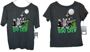 DISNEY PARKS 2020 HALLOWEEN BOO CREW MICKEY & FRIENDS GREY KIDS SHIRT~NW~XXS~XL - Picture 1 of 9