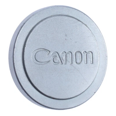 CANON ORIGINAL 42mm SLIP ON FRONT METAL LENS CAP SILVER 4 50mm F1.8 LTM#33 30D W - Image 1 of 2