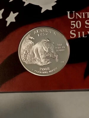 2008-S SILVER PROOF STATE QUARTER - ALASKA - CAMEO - COMBINED SHIPPING - Image 1 of 2