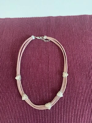 Hinreißende rosa Herzleder-Kette - Bild 1 von 3