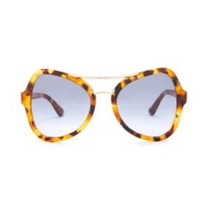 Prada SPR 18S UF3-4R2 Spotted Havana/Blue Gradient Sunglasses - Picture 1 of 6