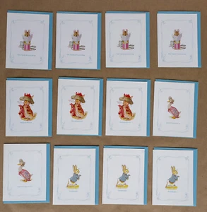 Lot of 12  Beatrix Potter Vintage Notecards 4 Different Designs 1976 - Picture 1 of 9
