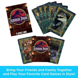JURASSIC PARK: JUGAR A LAS CARTAS - Baraja Oficial de Juego de Poker de 52 Cartas Blackjack / NUEVO - Imagen 1 de 5