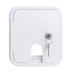 RV Trailer White Electric Power Cord Cable Hatch Compartment Lock & Keys - Bild 1 von 5