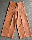 Flannel Designer Leather Pants Orange 10