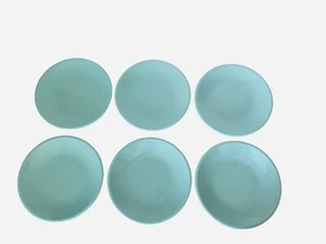 Juego de 6 platos de postre para ensalada de melamina azul turquesa de 8,5 pulgadas - Imagen 1 de 5