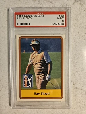 Dulce Donruss Golf #10 1981 Ray Floyd graduado PSA 9 ¡Como nuevo! Foto 1 de 4