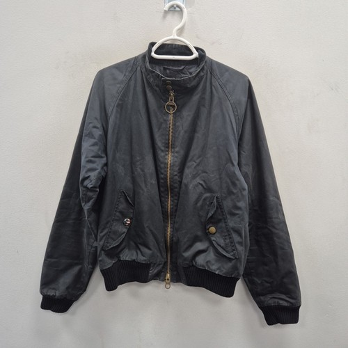 ALEXANDER MCQUEEN Barbour X Steve McQueen Merchant Wax impermeabile biker blu navy bomber giacca media