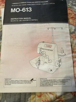 Genuine Juki MO 613 Overlock/serger 2 Languages Spanish  English Manual 18 Pages - Image 1 of 2