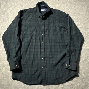 Vintage Pendleton Virgin Wool Black Watch Tartan Shirt Mens XL Long Button Up - Picture 1 of 7