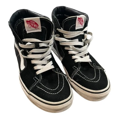 Vans Sk8 Hi Top Niños Negro Blanco Zapatos de Skate Talla 6.5 EE. UU. Hombres 8 EE. UU. Mujeres Foto 1 de 4