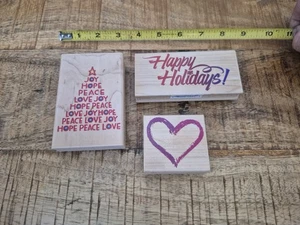 3 Stamp Collection Inkadinkado Holiday Christmas Word Tree Joy Hope Peace Love - Bild 1 von 13