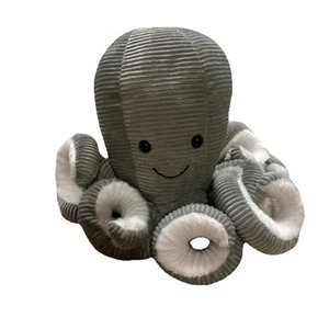 Octopus Plush Knit Throw Pillow Grey Nautical Beach Squid Toy Stuffed Animal - Picture 1 of 6
