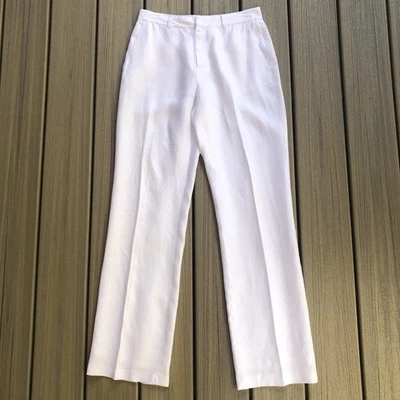 Lauren Ralph Lauren 100% Linen White Dress Pants Size 4 - Image 1 of 4