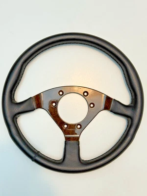 Sportlenkrad 350 mm Holzoptik/Leder – Made in France – 6-Loch MOMO-Typ - Bild 1 von 4