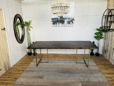 Dutchbone Class Dark Wood Dining Table Rrp £1099 R21 - Image 1 of 4