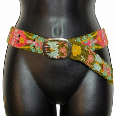 JENNY KRAUSS BOHO 100% WOOL EMBROIDERED BELT SIZE L HAND MADE IN PERU WESTERN - Image 1 of 4