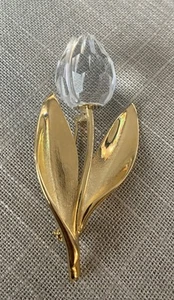Swarovski Crystal Memories Tulpenbrosche, Vintage facettierte Kristall Tulpenbrosche 3" - Bild 1 von 8