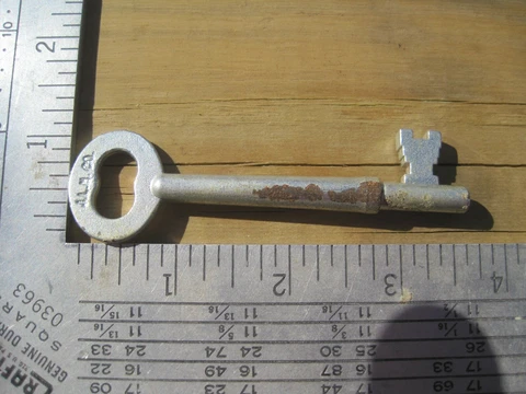LARGE J L M CO  Door Mortise Lock signed Skeleton key 3 5/8 Cover