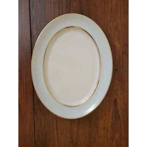 Vintage French Saxon Oval Serving Platter with 22 Karat Trim - Picture 1 of 7