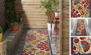  Aloha Indoor/Outdoor 2' x 6' Area Rug, Easy Cleaning, 2 ft x 6 ft Red/Multi - Picture 1 of 8