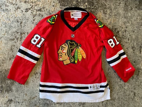 MARIAN HOSSA CHICAGO BLACKHAWKS #81 REEBOK JERSEY SWEATER NHL YOUTH SIZE L/XL Cover