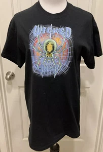Women’s Black Tee Gildan SZ M Creepy Spider Wicked Web - Picture 1 of 7