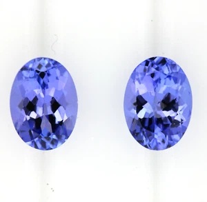 ¡TANZANITA 1,86ct! PAR A JUEGO NATURAL FACETADO POR EXPERTOS EN ALEMANIA +CERTIFICADO - Imagen 1 de 1