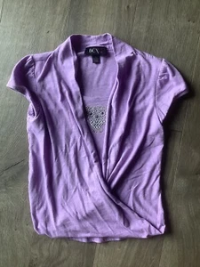 BCX Girl Sleeveless Top Youth Girls Size Medium Purple Embellished Owl Design - Picture 1 of 6