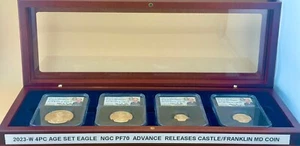 2023-W AMERICAN GOLD EAGLE SET NGC PF70 ADVANCE RELEASES CASTLE/FRANKLIN - Picture 1 of 7