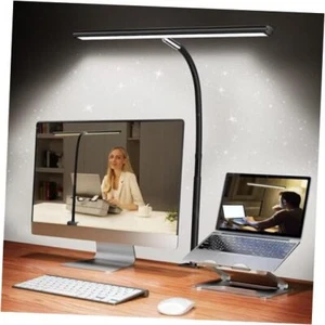 LED Desk Lamp for Office Home, Eye-Caring Desk Light with Stepless Black - Picture 1 of 7