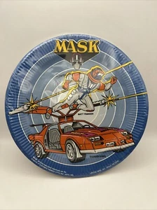 Vintage 1985 Kenner Parker Toys MASK Unique 9” Paper Plates 8 Pack NEW! NOS VTG - Picture 1 of 16