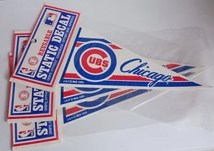 Chicago Cubs 1989 Reusable Static Pennants (3) Decal Sealed Vintage - Picture 1 of 4