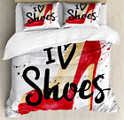 Saying Duvet Cover Set I Love Shoes Typo High Heels