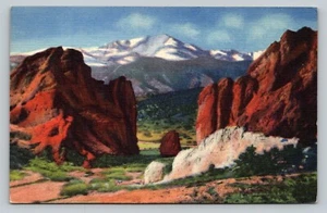 Postcard Pikes Peak Gateway Garden of the Gods Manitou Springs Colorado Unused - Picture 1 of 2