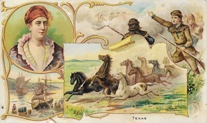 1892 Arbuckle's Bros. Coffee Advertising Trade Card No 37 Texas - Picture 1 of 2