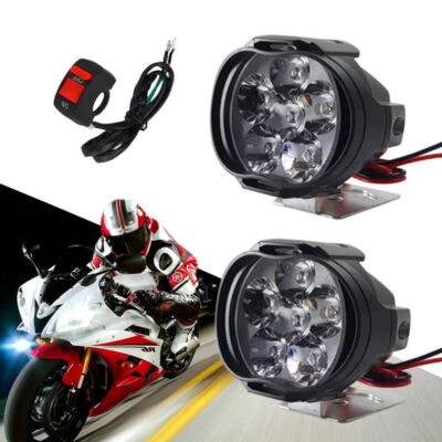 2X Motorrad Scheinwerfer LED Nebelscheinwerfer Front Lichter mit Schalter 10W DE - Bild 1 von 4