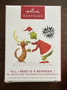 HALLMARK 2024 ALL I NEED IS A REINDEER THE GRINCH WHO STOLE CHRISTMAS ORNAMENT - Picture 1 of 3