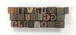Vintage Letterpress 25 Mix Letters Wood Type Printers Block Collection #RAB-592 - Picture 1 of 4