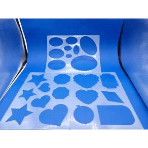 Stencils Set of 3 "Shapes" Stencils Ovals Hearts Stars Hexagons - Bild 1 von 4
