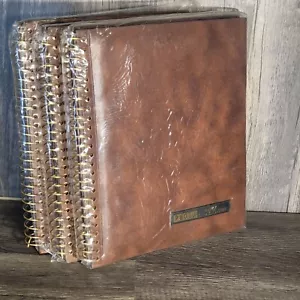 Vintage Self-Adhesive Photo Album Set Of 3 With Spiral Binding & Brown Cover MCM - Picture 1 of 7