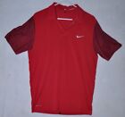 Nike Tiger Woods Collection TW Red Black Golf Polo Shirt Sleeve Size Small EUC