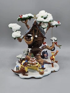 Vintage Danbury Mint Tiggers Christmas House Party Lighted Figurine - Picture 1 of 13