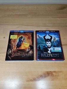 2 Disney Live Action Blu-rays, Beauty and the Beast & Maleficent (NO D. Codes - Picture 1 of 7