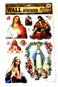 Jesus Christus & Maria religiöse 3D Aufkleber gedruckt ausgeschnitten Papier Wanddeko - Bild 1 von 8