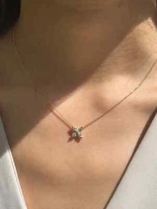 0.40 Ct Lab-Grown VS Diamond Flower Dainty Pendant Necklace Solid 10k White Gold - Picture 1 of 6