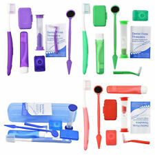 Dental Orthodontic Oral Wax Mirror Brush Ties Toothbrush Floss Travel Kit 4Color