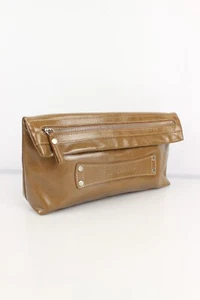Sac pochette Longchamp cuir vernis taupe Très bon état - Imagen 1 de 15