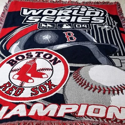 Boston Red Sox Woven Stadium Blanket Throw 2004 World Series Champions 44"x 55" - Image 1 of 4